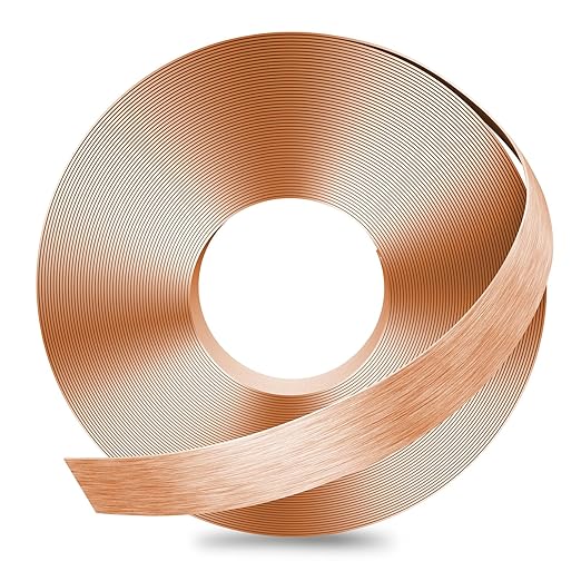 GSCIT Club Rose Gold Edge Banding, 1/2 Inch x 50ft Aluminum Brushed Edge Banding PVC Edge Trim for Cabinet Repair Furniture