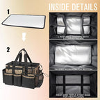 Wearable Cleaning Caddy, Cleaning Caddy Supplies Organizer with Handle & Shoulder Straps for Housekeepers, Under Sink & Car Cleaning Tool Organizers Bag with 4 Foldable Divider (Leopard)