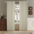 DUALIFE 100% Blackout Linen Cream Beige Curtains 84 Inch for Living Room Darkening, Bedroom Linen Drapes 84 Inches Long Rod Pocket/Back Tab Heat Blocking Bohemian Pleated Window Curtain(50"x84"x2)