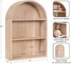 Kate and Laurel Arcott Modern Arched Wall Shelf, 18 x 26, Natural Wood, Transitional Arch Wall Shelves for Over-The-Toilet Storage or Entryway Storage Shelf