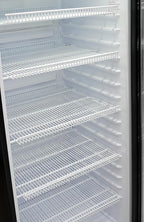 KoolMore 26 in. Commercial Glass Door Merchandiser Refrigerator with LED Lights, 15 cu. ft. in Black, ETL Listed (KM-MDR-1GD-15C)