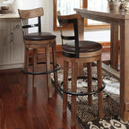 Signature Design by Ashley Pinnadel 30" Modern Swivel Pub Height Barstool, Light Brown