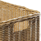 The Basket Lady Long Low Wicker Basket, Extra Large, 28.5 in L x 15 in W x 9 in H, Sandstone