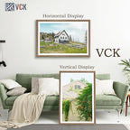 VCK 27x40 Poster Frame 5 Pack - Brown Walnut, Natural Textured Solid Wood Picture Frame, Wall Mounting Hanging