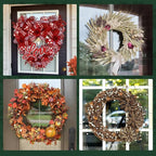 Wreath Hangers for Front Door, 2 Pack Large Suction Cup Wreath Hooks, Clear Wreath Hanger for Glass Window, Shower, Kitchen, Christmas Wreaths, Holds up to 18 lbs