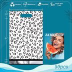 JinRuiKJ Poly Mailers with Handle 14.5x19 Inch 50 Pcs, Easy to Carry Packaging Bags for Small Business, Thank You Shipping Bags with Self Adhesive Strip, Tearproof and Waterproof - Black leopard