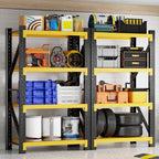 3000LBS Garage Shelving 32" W Garage Shelving Heavy Duty 4-Tier Metal Storage Shelves Adjustable Shelf Unit Storage Rack for Basement Supermarket Warehouse 32" W x 20" D x 78" H Yellow
