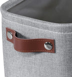 Kntiwiwo Small Fabric Storage Bins, 7.8x6.7x5.9 inch Mini Storage Cubes 4-Pack Storage Basket for Makeup Collapsible Fabric Storage Organizer with Handles, Decorative Basket for Desk, Shelves, Grey