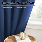 KGORGE Kitchen Window Curtains 36 inches, Blackout Privacy Half Window Curtains for Bedroom Bathroom Dining Living Room Cafe Office Short Tiers, W34 x L36 inches, Blue, 2 Panels