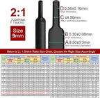 Chanzon 2:1 Ratio 11/32" (9mm) Heat Shrink Tubing 3.3Ft Roll (1M Total Length) Black Polyolefin Sleeving Wrap Shrinking 2 to 1 1pcs