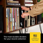 Carstens Records Heavy Duty Vinyl Album Dividers | 12" LP Organizers with Tabs | Pack of 32 Black | Made in The USA | Personalizable