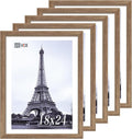 VCK 18x24 Poster Frame 5 Pack, Brown Walnut Wood Picture Frame, Exclusive Wood Grain, Wall Mounting Hanging