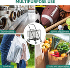 YITAHOME Folding Shopping Cart with Wheels, Rolling Foldable Grocery Cart with Rear Basket, Portable Collapsible Utility Cart with Reinforced mesh Bottom Panel for Shopping Groceries Laundry Storage