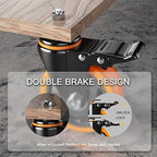 3 Inch Caster Wheels 2200Lbs, Threaded Stem Casters Set of 4 Heavy Duty, 1/2"-13 x 1 (Screw Diameter 1/2", Stem Length 1"), Safety Dual Locking Industrial Castors, Wheels for Cart, Furniture