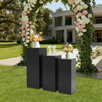 Eapmic Pedestal Stands for Party, Cake Pedestal Stand, Dessert Table Display Plinth Pillars, Sculpture Display Column Decoration Cube for Wedding Birthday (Black, Square-3Pcs(31.49"+25.59"+23.62"))