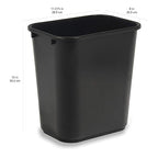 Amazon Basics Small Trash Can, Rectangular Commercial Office Wastebasket, 3 Gallon (Pack Of 6), Black