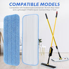 Replacement Microfiber Pad Fit for Rubbermaid Commercial 18 Inch and 17 Inch Mop - 10 Pack Wet & Dry Commercial Cleaning Reusable Refills Fit for Any Microfiber Flat Mop 18" 17" - Trapezium