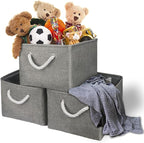 TheWarmHome Storage Bins - 3PCS Fabric Storage Baskets for Organizing Shelves | Large Basket Closet Organizer for Home Shelf Dog Laundry Organization | Collapsible Storage Cubes W/Handles