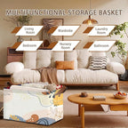 Boho Floral Collapsible Storage Bin - 17x11.5x10.5 Inch Foldable Organizer Basket for Home Decor, Bohemian Decor, Closet - Single Pack No Lid Space-Saving Design
