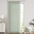 Vision Home Soft Green Pinch Pleated Semi Sheer Curtains Textured Linen Blended Light Filtering Window Curtains 120 inch for Living Room Bedroom Patio Pinch Pleat Drapes with Hooks 10FT 60" Wx120 Lx1