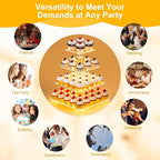 YestBuy 4 Tier Cupcake Stand Acrylic Tower Display with LED Light Premium Holder Dessert Tree Tower for Birthday Cady Bar Décor Weddings, Parties Events (Yellow Light)