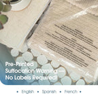 Spartan Industrial - 13" X 15" (500 Count) Self Seal Clear Poly Bags with Suffocation Warning for Packaging, Clothes - Permanent Adhesive