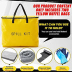 4 Pcs Spill Yellow Portable Bag kit Only, Universal Portable Emergency Yellow Duffle Spill Bag, 20 x 17 x 5 Inches, No Other Leak Handling Accessories are Included