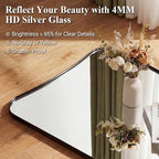 ANDY STAR Brushed Bronze Asymmetrical Mirror, 24"x32" Bathroom Mirror with Premium Stainless Steel Thin Frame, Antique Butterfly-Inspired Designer Mirror, Ideal for Bathroom, Powder Room, Entryway