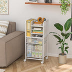 Rolling File Cart with 2 Drawers, White File Cabinet Organizer for Hanging File Folders, Letter-Size File Storage with Wheels, Multi-Layer Mobile Filing Cabinet for Office and Home, White