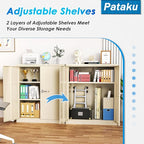 Pataku Metal Storage Cabinet, Garage Cabinet with Doors and Shelves 36" Hx32 Wx16 D, Steel Lockable File Cabinets for Office, Home, Garage, Basement, Industrial, Putty