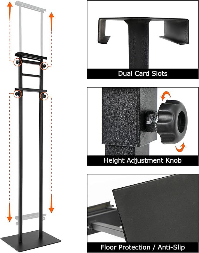 2Pack Poster Holder for Display, Adjustable Pedestal Sign Stand Up to 78 Inches, Double Sided for Board & Foam, Sign Holder Stand with Non-Slip Mat Base for Wedding, Restaurant & others