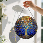 8-Inch Stained Glass Tree of Life Ornament, Stained Glass Window Hanging, Window Hanging Decor Suncatcher – Housewarming, Christmas, Birthday | Gift for Family, Friend, Couple, Teacher | Holiday Decor