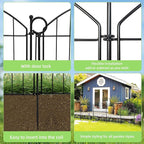 Decorative Garden Fence 40in (H) x 30in (W), 10 Pack No Dig Fence Animal Barrier for Dog with Lock, Arched Flower Bed Edging, Wire Border Panel Fencing for Yard Patio Outdoor Decor