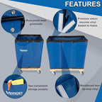 Vergo Industrial Basket Trucks (16 Bushels) 600 lbs Capacity - Heavy Duty Rip-Stop Vinyl Commercial Laundry Cart with Wheels - 20 Cubic Feet - Service Cart for Laundry, Trash and Heavy Materials