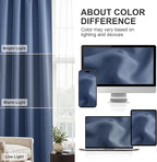 PONY DANCE Stone Blue Small Curtains for Bathroom Windows, Room Darkening Privcay Farmhouse Window Treatment for Cafe Basement,Curtains for Kitchen Windows W 34 x L 45, Set of 2