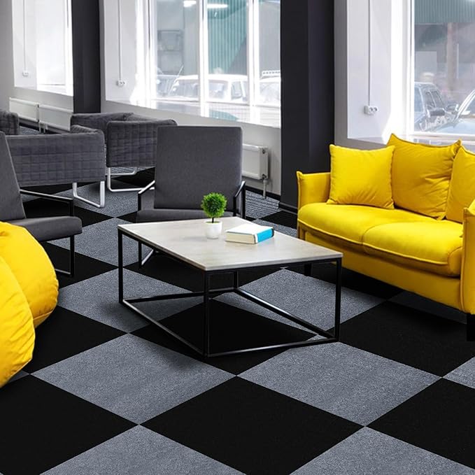 Peel and Stick Carpet Squares 24" x 24", Self Adhesive Non-Slip Carpet Tiles, Peel and Stick Soft Padded Carpet Tiles for Kitchen Bedrooms Indoor Outdoor(20 Tiles/80 sq ft)