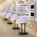 Poster Stand Heavy Duty - Double-Sided Pedestal Poster Stands for Display, Adjustable Metal Poster Board Stand Height Up to 80", Outdoor Floor Standing Sign Holder for Banner Foam, 1 Pack