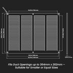 Repa Market Air Vent Cover 16x12 Inch (Outer Dimensions) White Galvanized Steel Louvered Grill Cover with Mesh Screen/Wall or Ceiling Vent/HVAC Register for Indoor and Outdoor Ventilation