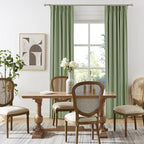 DUALIFE Sage Green Pinch Pleated Blackout Curtains 50 x 92 Inches Long, Back Tab Drapes for Living Room Bedroom Thermal Insulated Full Blackout Draperies with Hooks