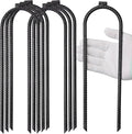 10 Pack Extra-Large Heavy Rebar Trampoline Wind Stakes with Flat Welded Head,12’’x3’’ U Shaped Stake, Ground Anchor for Securing Trampolines, Tents, Fences, Tarps, Garden Cloth, Hoses