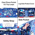2-in-1 Shopping Cart and High Chair Cover for Baby, Padded Cover, Fold'n Roll Style, Portable with Carry Bag (Blue Whale)