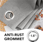 H.VERSAILTEX Linen Blackout Curtains 45 Inches Long 100% Blackout Thermal Insulated Textured Linen Look Curtain Draperies Anti-Rust Grommet, Energy Saving with White Liner, 2 Panels, Dove Gray