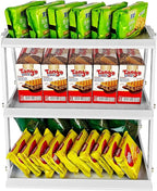 CozyNova 3 tier candy display - Snack holder with snack holder - Multi-functional counter snack and chip holder for stores - Cupcake display stand (White)