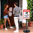Heavy Duty Cast Iron Sign Post, 12" Round Base, 48" Movable Sign Stand