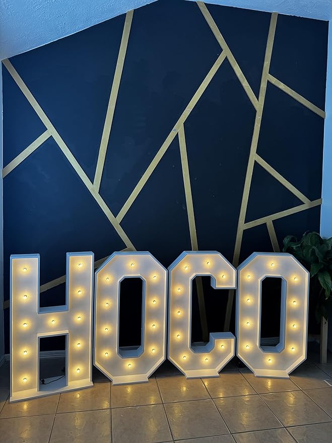 3ft durable wood marquee light up Letters/Numbers multiple use indoor/outdoor large light up letters and numbers for party decorations Perfect for birthdays weddings graduations any type of event. (Price is per marquee, once order is placed please mess...