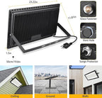 2 Pack 600W LED Flood Light Outdoor,(3060W Equivalent),67600LM 5000K Daylight White Super Bright LED Arena Light with Plug,85-277V IP66 Waterproof Commercial Lighting for Fields,Counts,Stadium