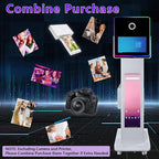 29in LCD Display Photo Booth Machine with 15.6in Mirror Touch Screen Selfie Station Shell Stand DIY Photobooth Machine with RGB Light for Parties Weddings Event (Machine+Camera)