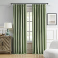 DUALIFE Sage Green Pinch Pleated Blackout Curtains 40 x 90 Inches Long, Back Tab Drapes for Living Room Bedroom Thermal Insulated Full Blackout Draperies with Hooks