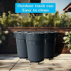 Outdoor Trash Can with Lid, 32 Gallon Trash Can with Lid and Wheels, Heavy-Duty Construction, Perfect Backyard, Deck, or Garage (2 Pack)