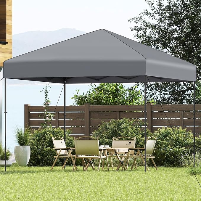 Tangkula 10x10 FT Pop Up Canopy, UPF50+ Portable Outdoor Tent with 8 Stakes, 4 Wind Ropes, Carrying Bag, Foldable Canopy Tent for Beach Party Event Camping